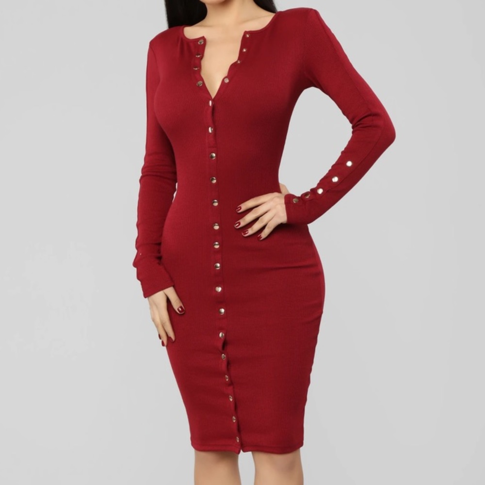 🍒Fashion nova ribbed midi dress🍒
